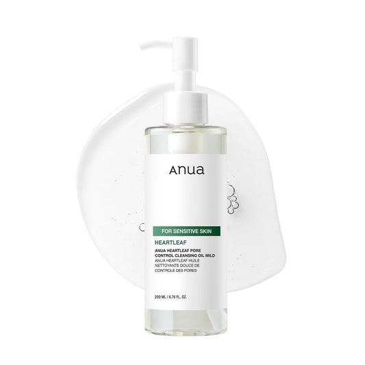 ANUA Heartleaf Pore Cleansing Oil MILD, Sensitive Skin Face Wash, Oil Cleanser for Face, Makeup Blackhead Remover, Korean Skin Care, Non-Comedogenic, Fragrance Free