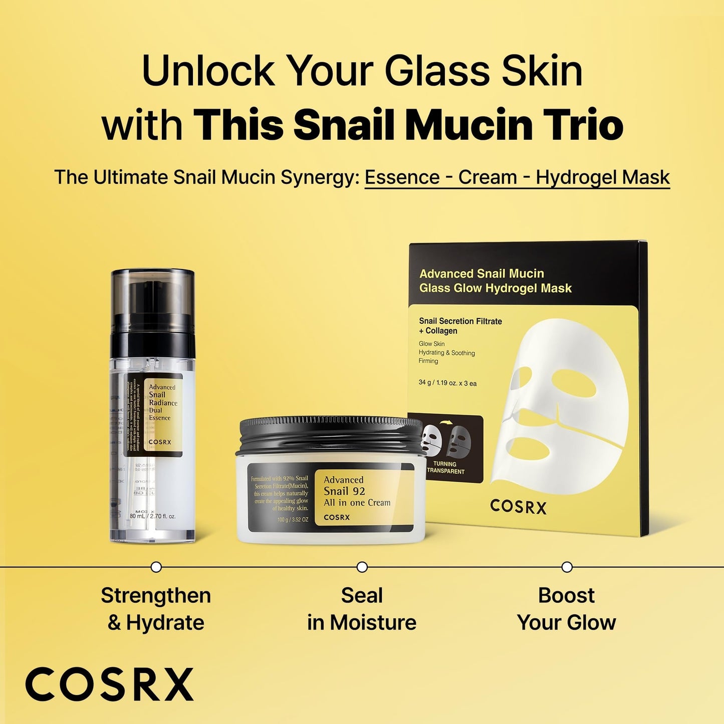 COSRX Snail Mucin 96% Peptide Booster Set - Amazon Exclusive - Korean Skin Care, Gift Sets, Skin Care Sets for Women, Advanced Snail Mucin Serum, Face Serum