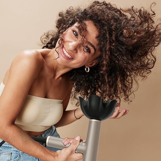 YAPOY High-Speed Ionic Hair Dryer with Diffuser – 110,000 RPM, Thermo-Control, Low Noise (Silver)