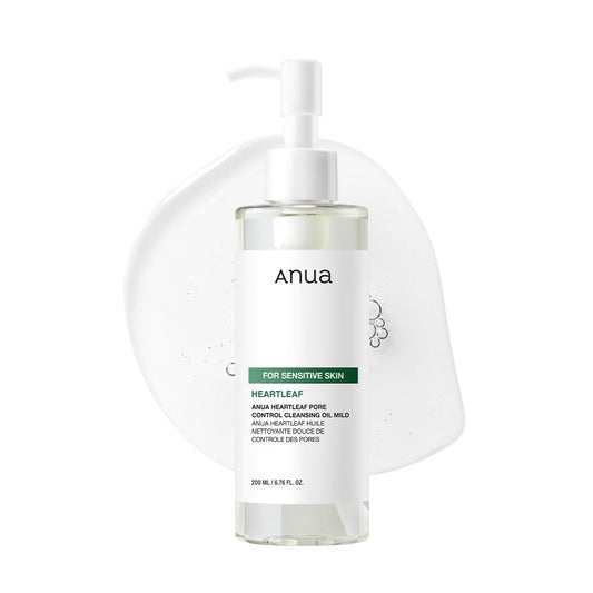 ANUA Heartleaf Pore Cleansing Oil MILD, Sensitive Skin Face Wash, Oil Cleanser for Face, Makeup Blackhead Remover, Korean Skin Care, Non-Comedogenic, Fragrance Free